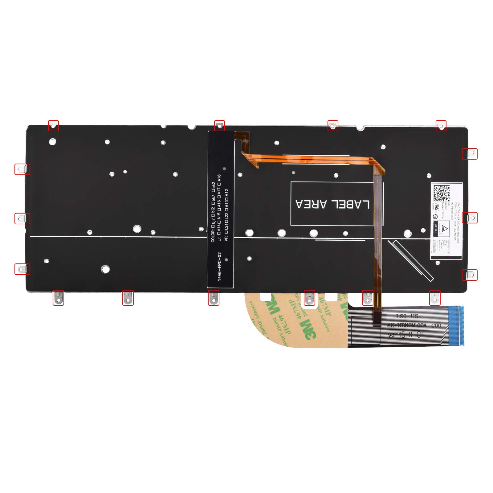 sunmall laptop keyboard compatible dell inspiron 13 7000 13 73